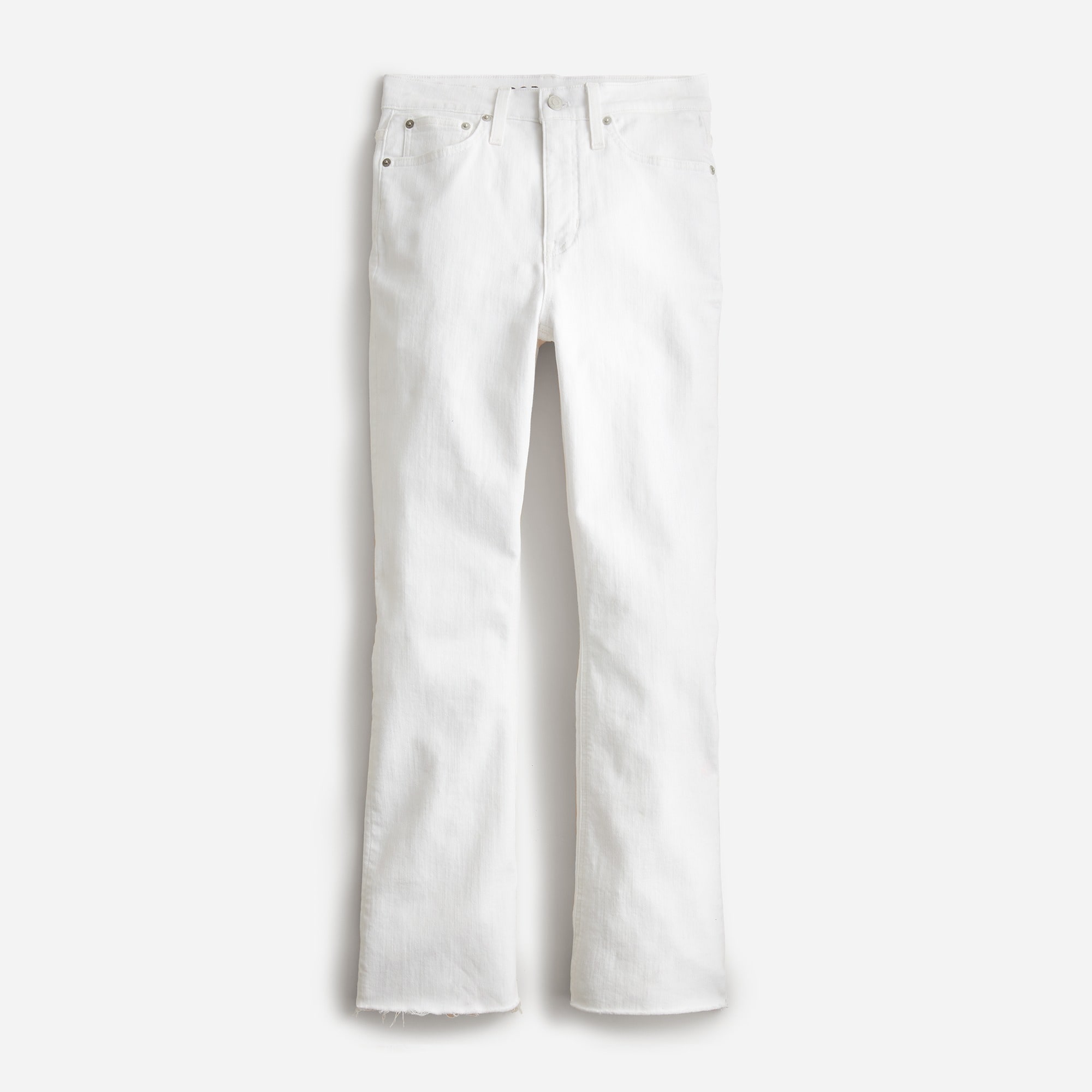  10" demi-boot crop jean in white