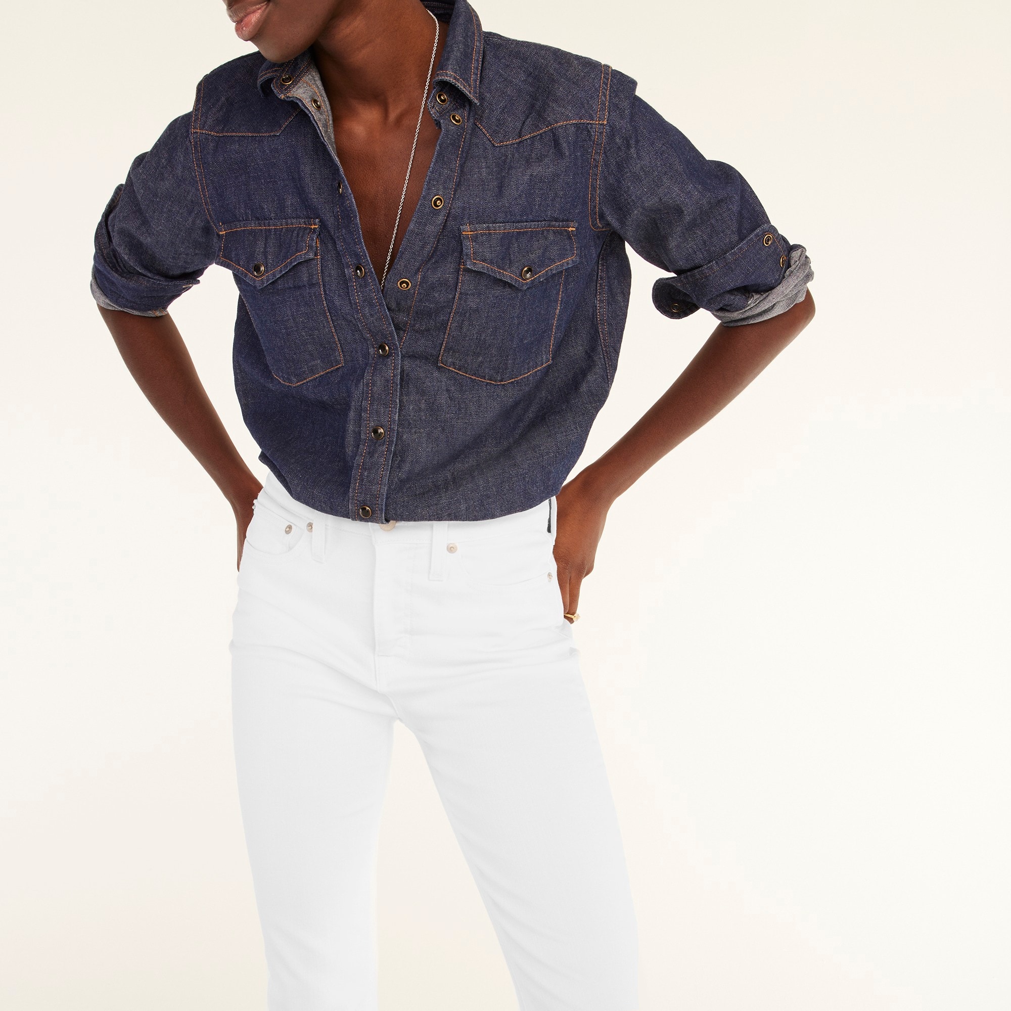 10" demi-boot crop jean in white