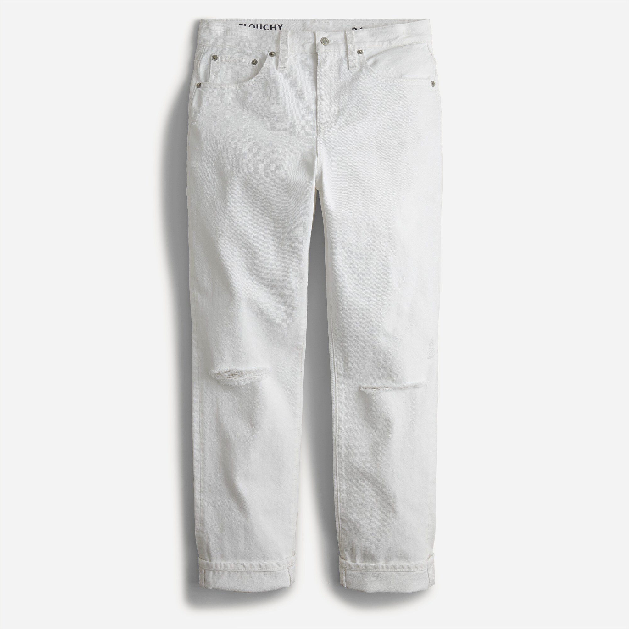 Slouchy boyfriend jean in white