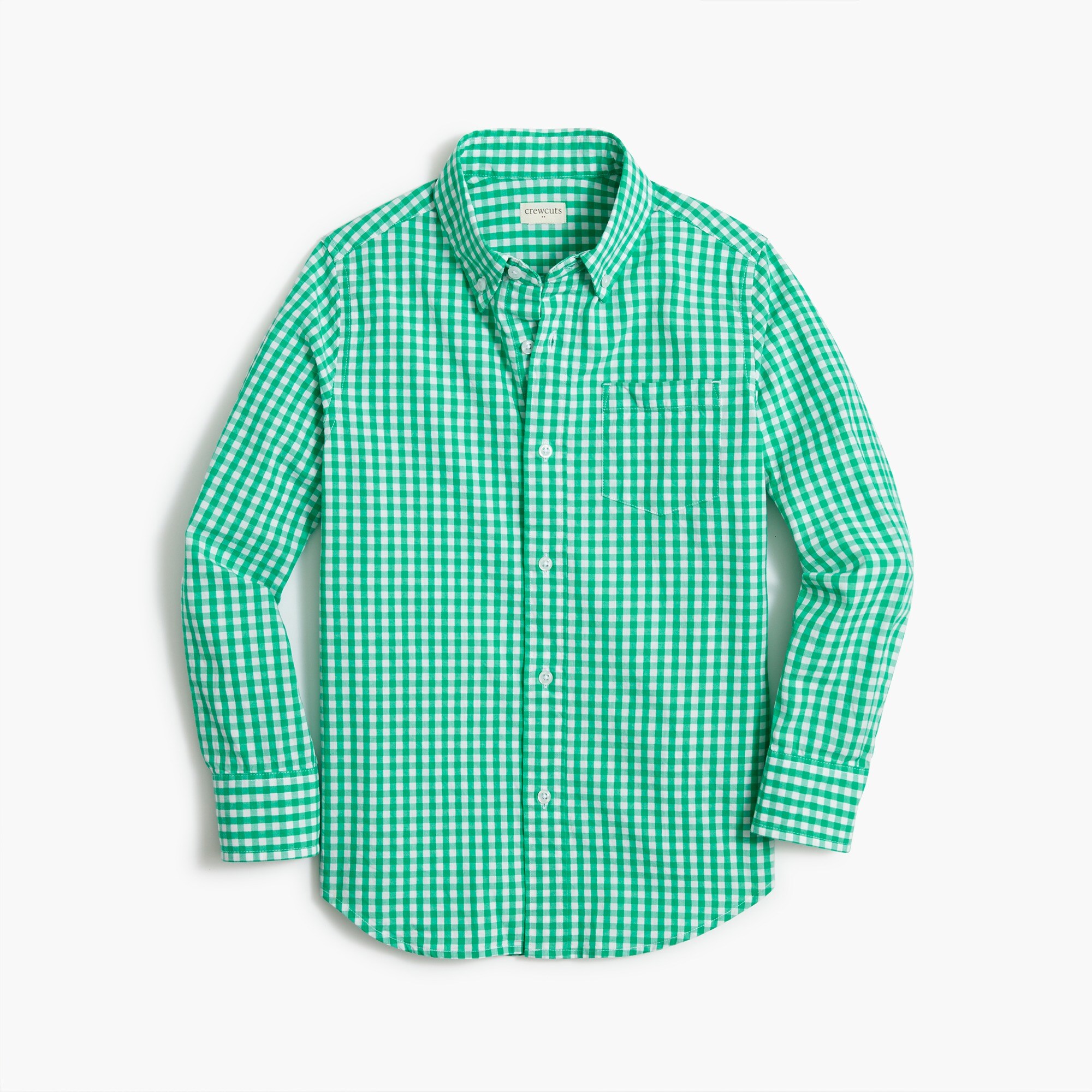 Boys' long-sleeve green clover washed shirt