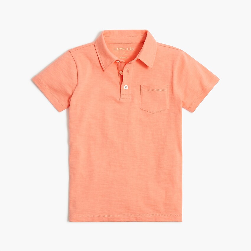 factory: boys' cotton slub polo shirt for boys, right side, view zoomed