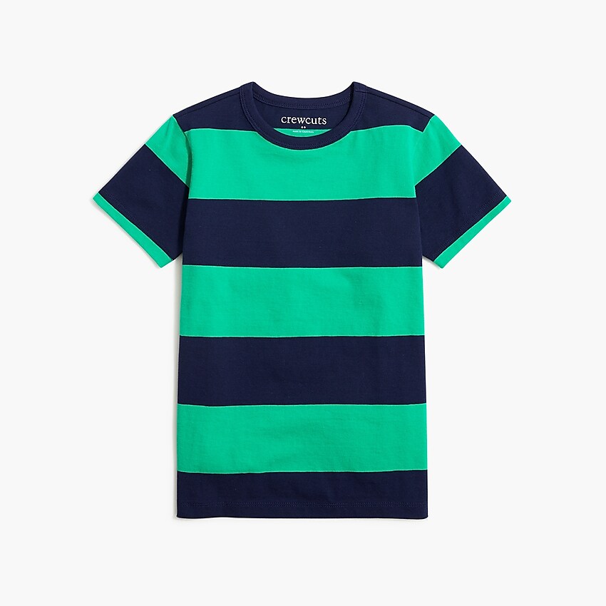 factory: boys' striped cotton tee for boys, right side, view zoomed