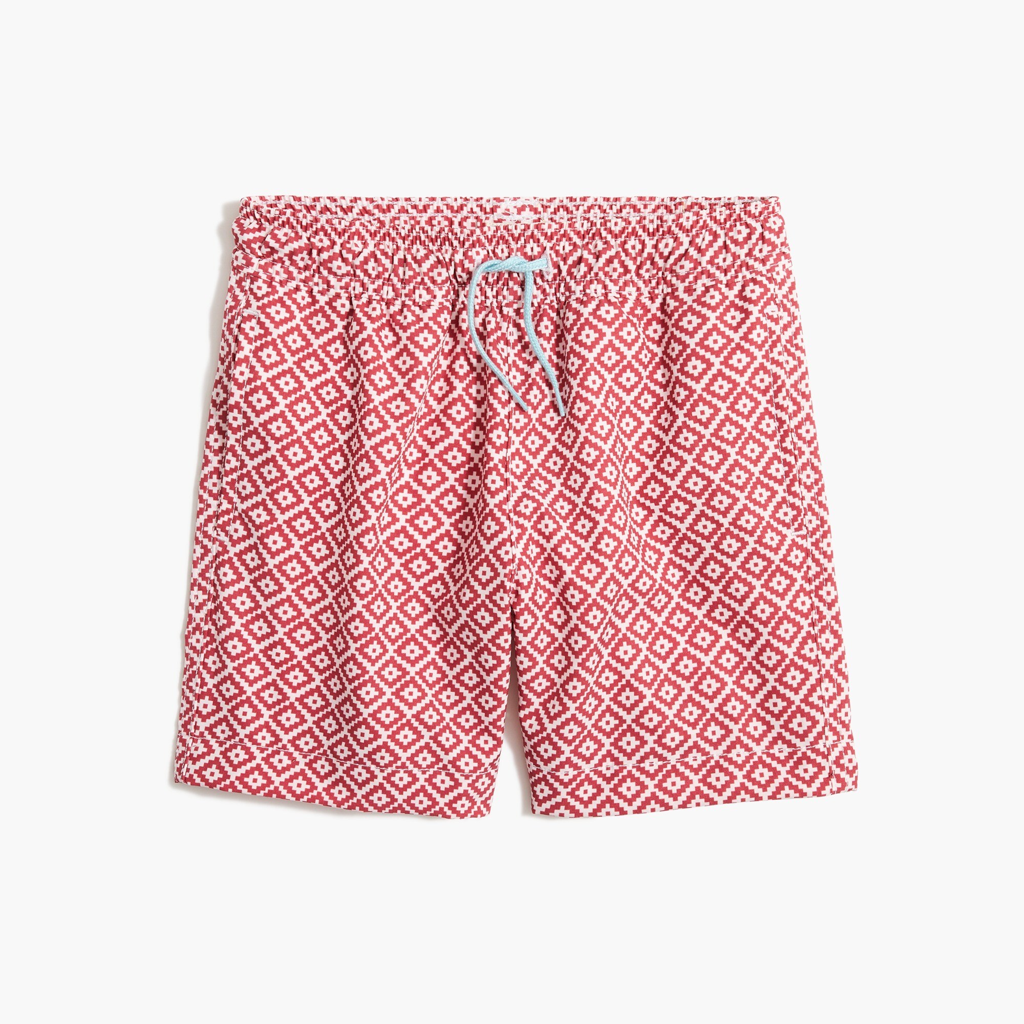Boys' red geometric swim trunk