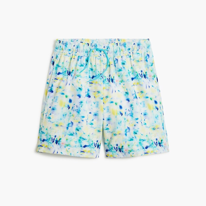 factory: boys' tie-dye swim trunk for boys, right side, view zoomed