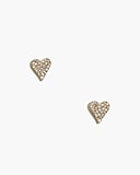 Pavé crystal heart stud earrings