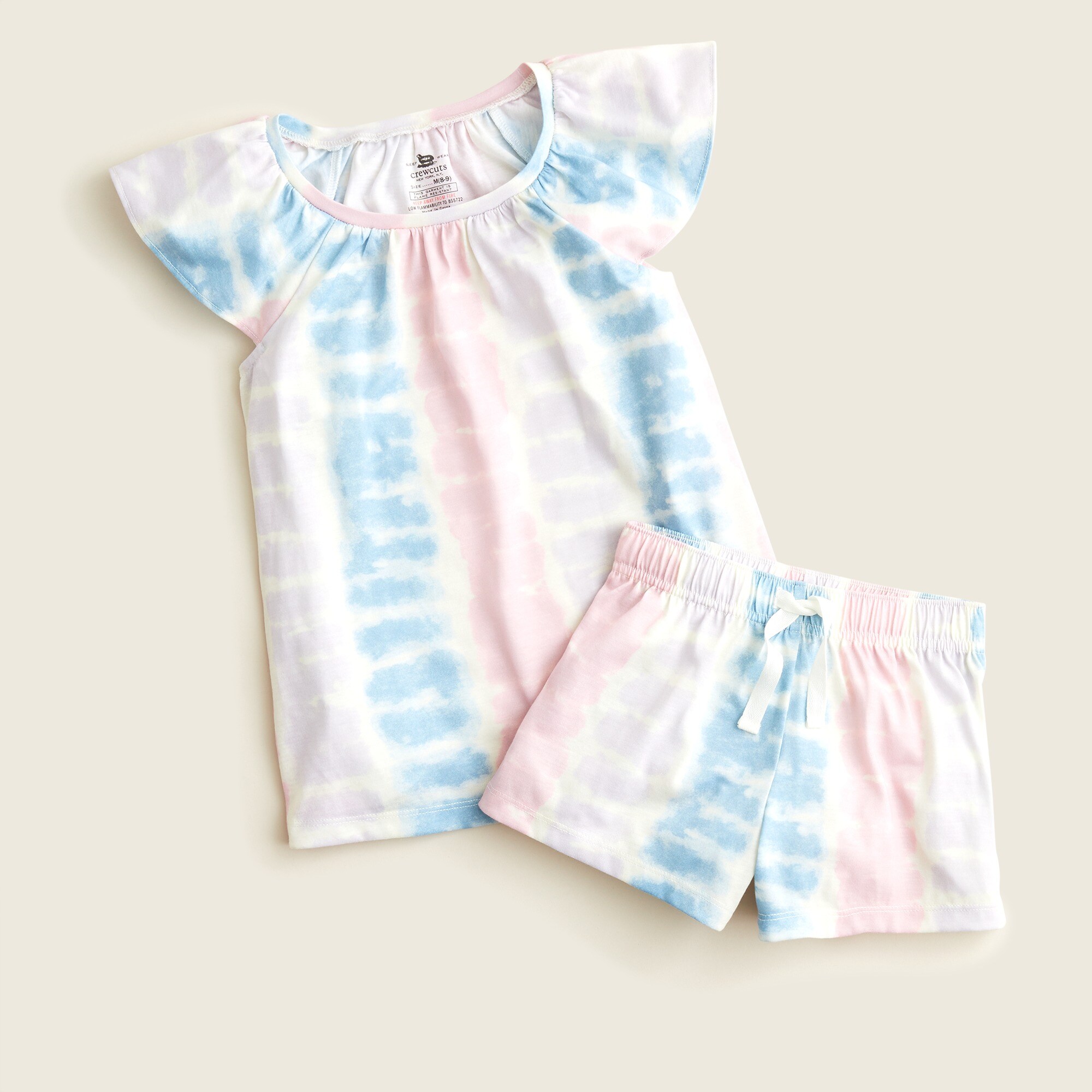 Girls' flutter-sleeve pajama set