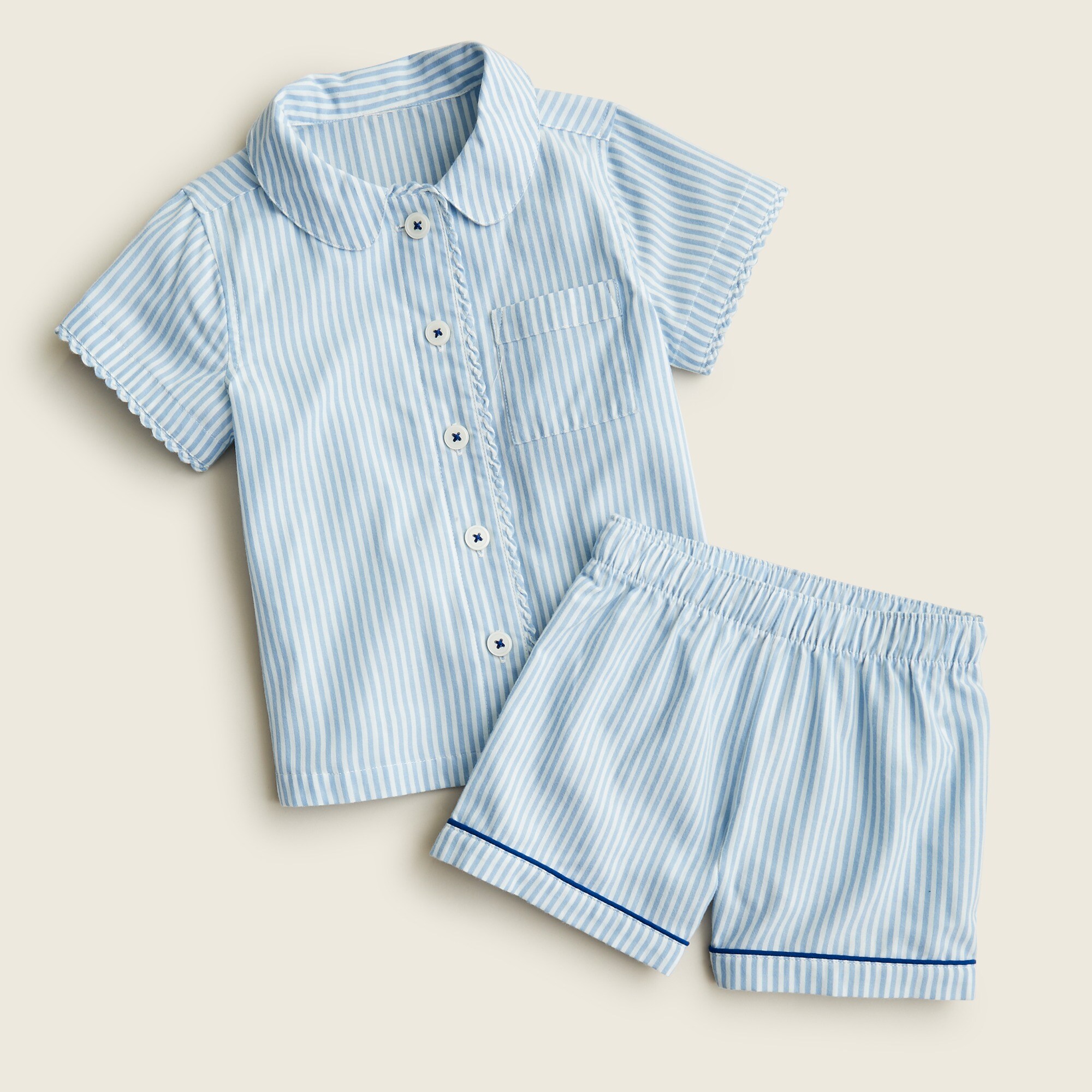 Girls' button-front short-sleeve pajama set