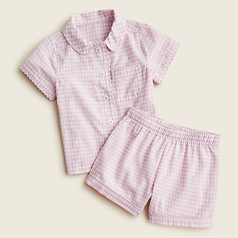  Girls' button-front short-sleeve pajama set