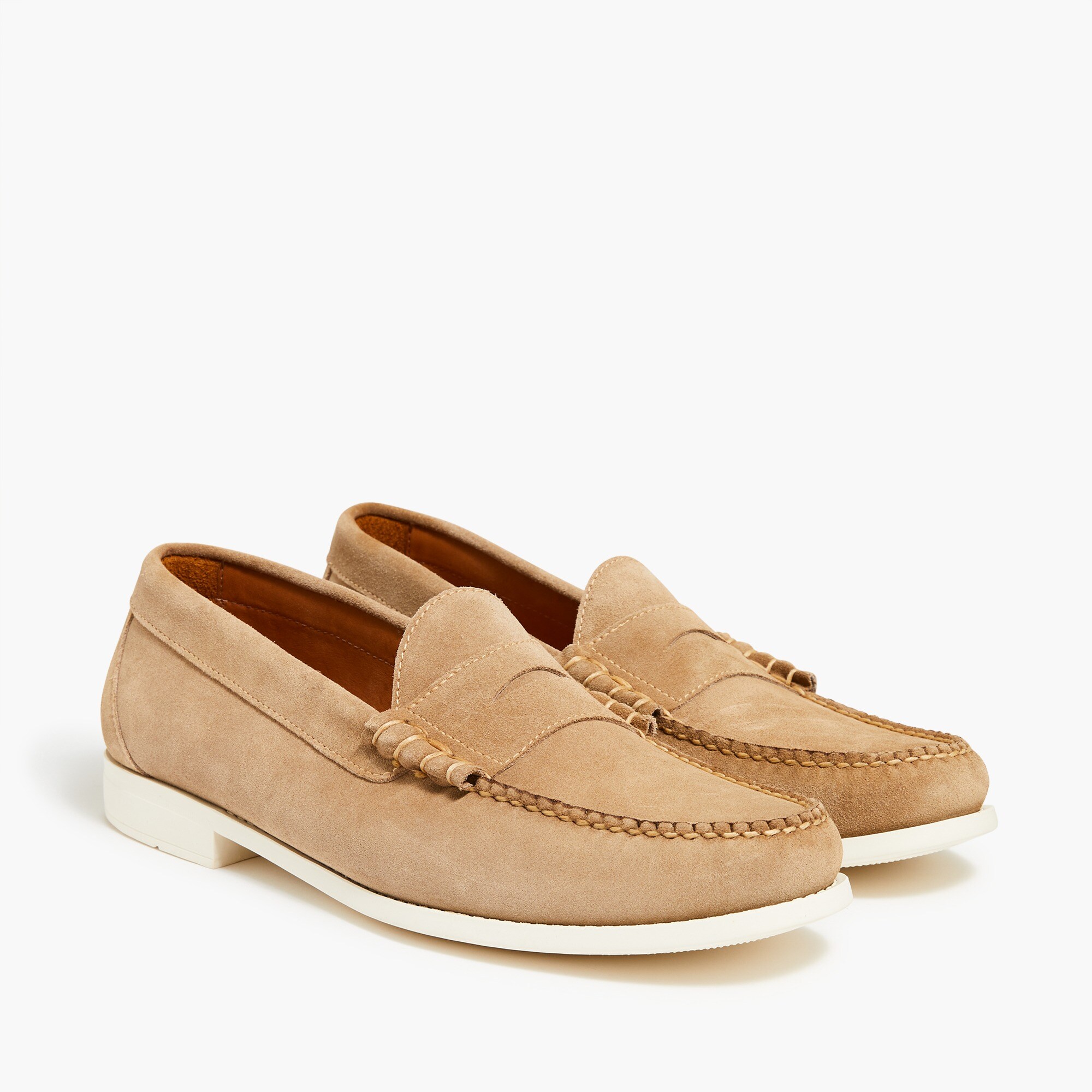 Suede penny loafers