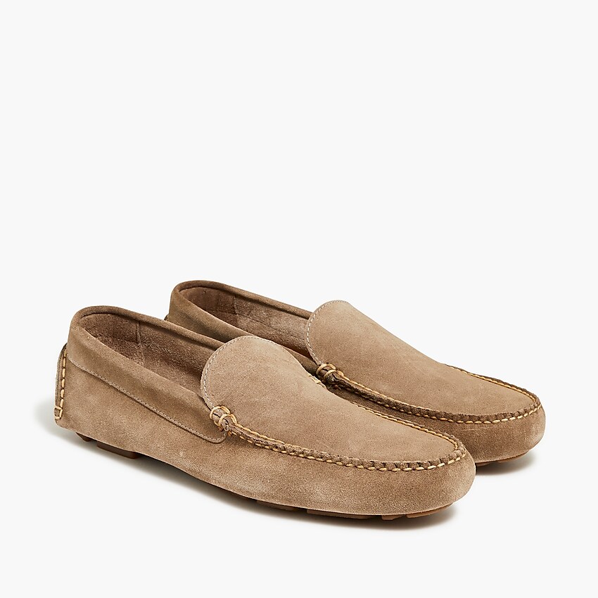 factory: suede driving moccasins for men, right side, view zoomed