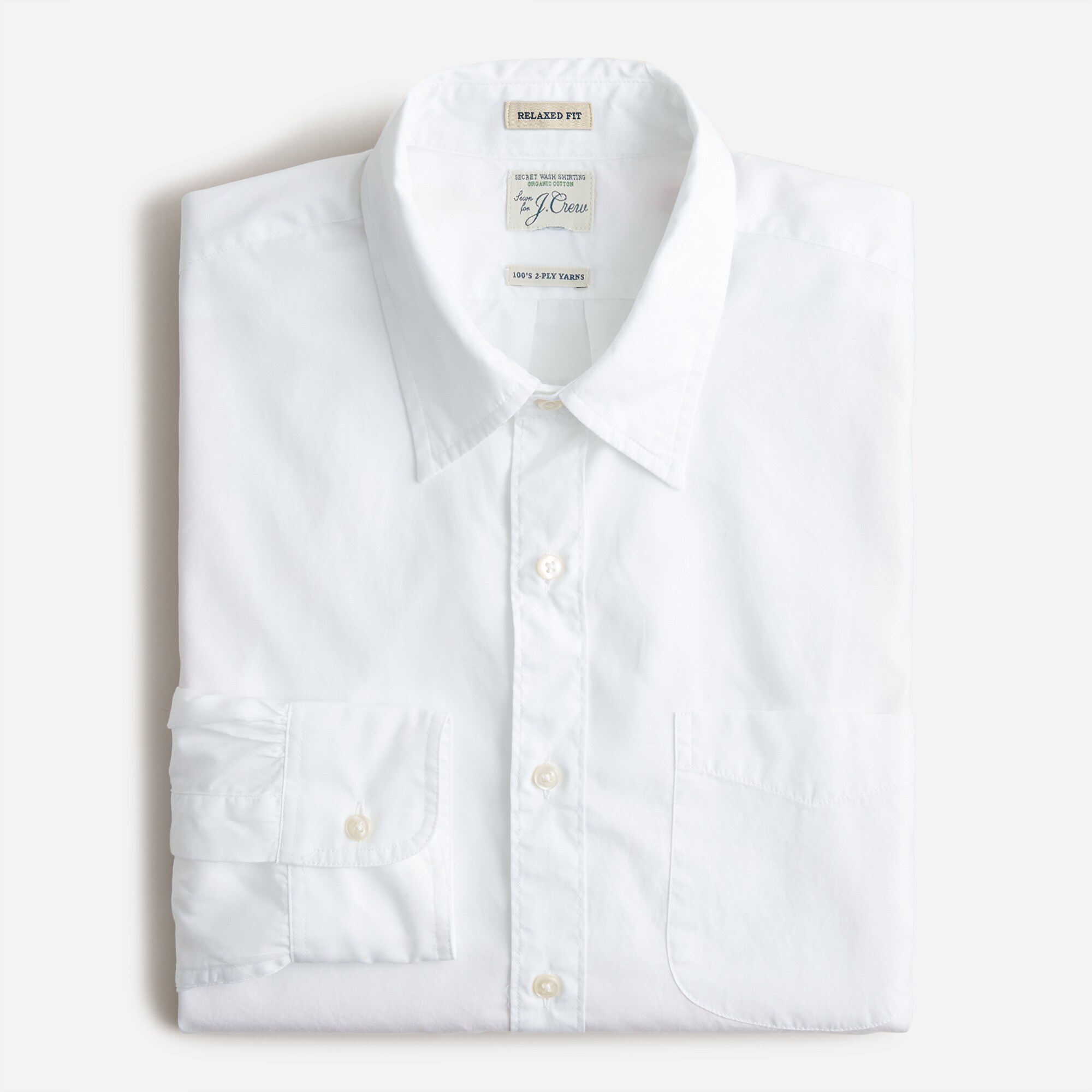 Relaxed Secret Wash organic cotton poplin shirt