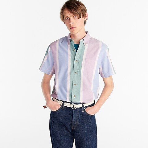 mens Relaxed short-sleeve Broken-in organic cotton oxford shirt