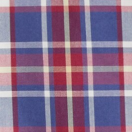 Secret Wash organic cotton poplin shirt HUNTERS PLAID BLUE WHIT