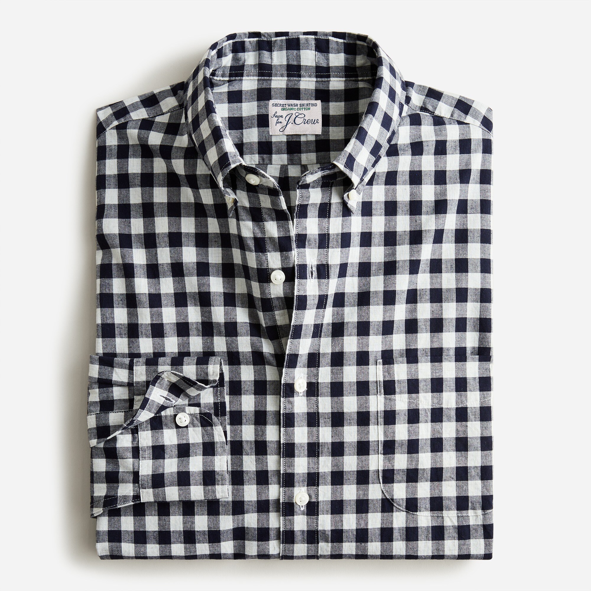 Slim Secret Wash organic cotton poplin shirt