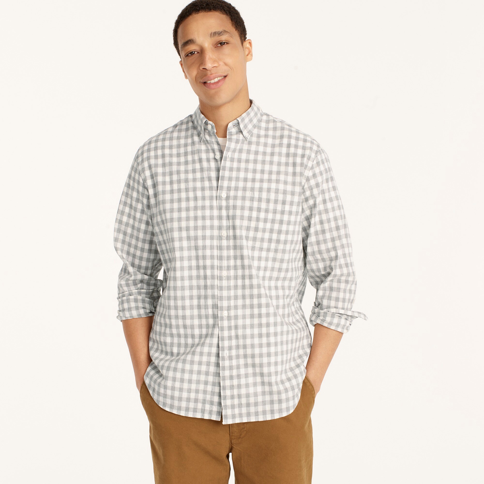  Slim Untucked Secret Wash organic cotton poplin shirt
