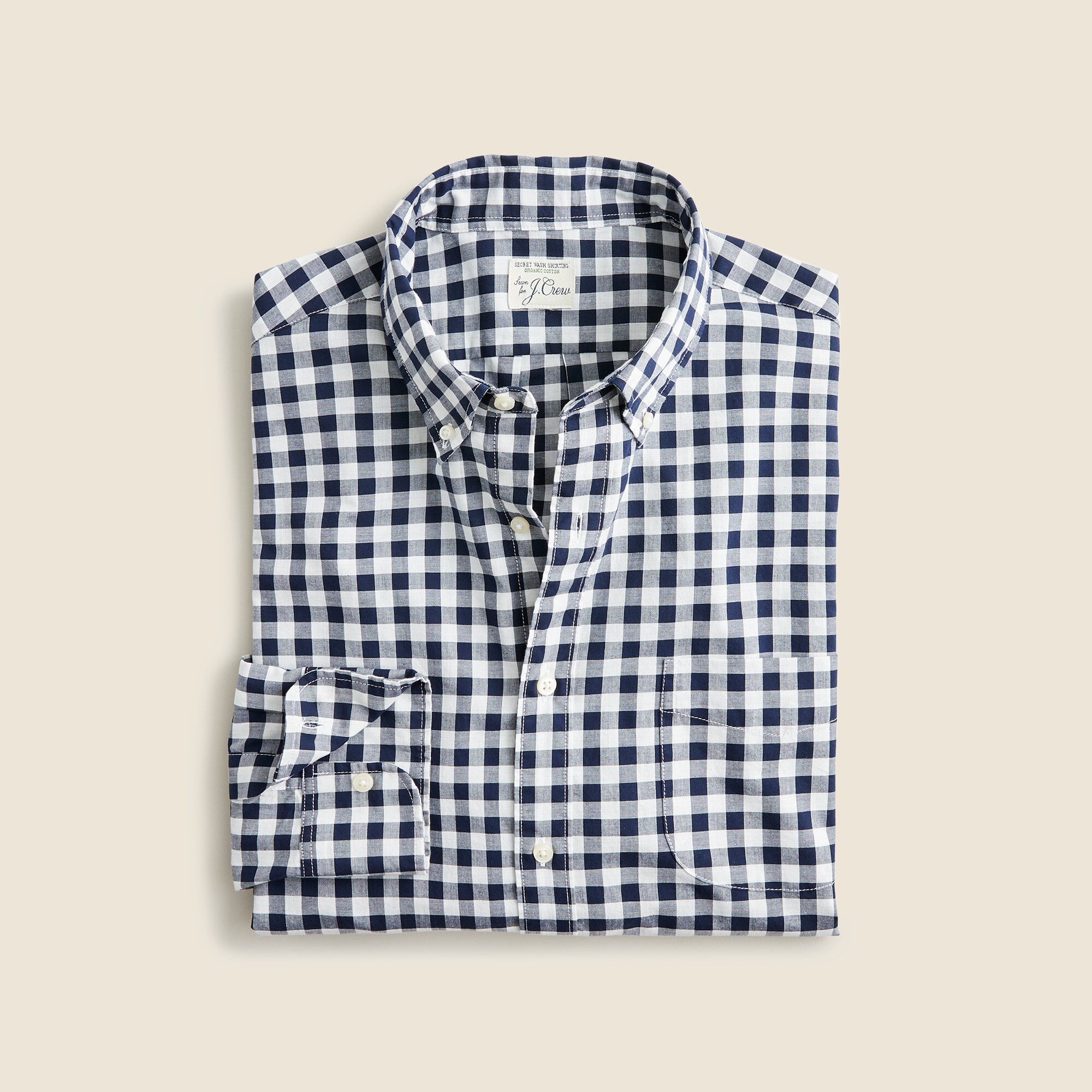 mens Slim Secret Wash organic cotton poplin shirt