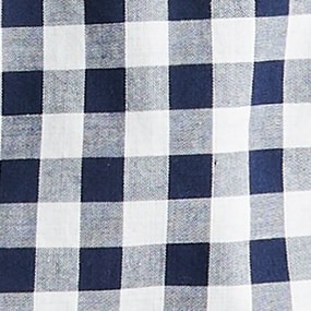 Tall Secret Wash organic cotton poplin shirt BLEECKER GINGHAM NAVY 