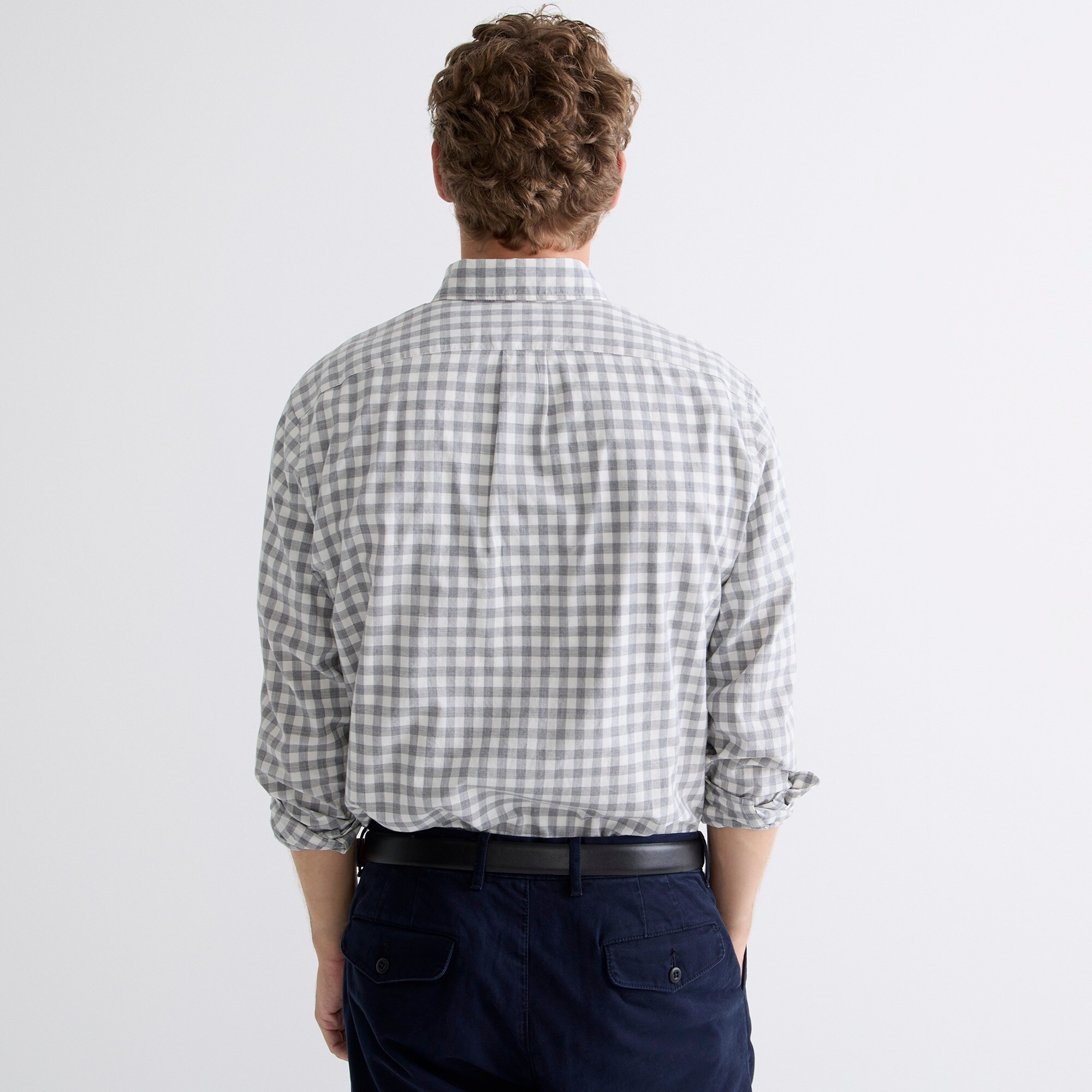 Slim Secret Wash organic cotton poplin shirt