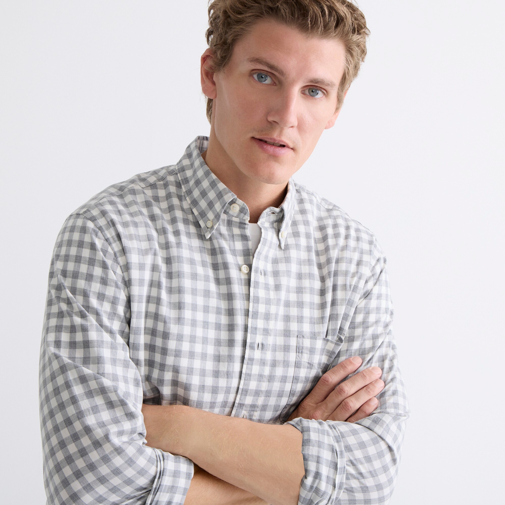 Slim Secret Wash organic cotton poplin shirt