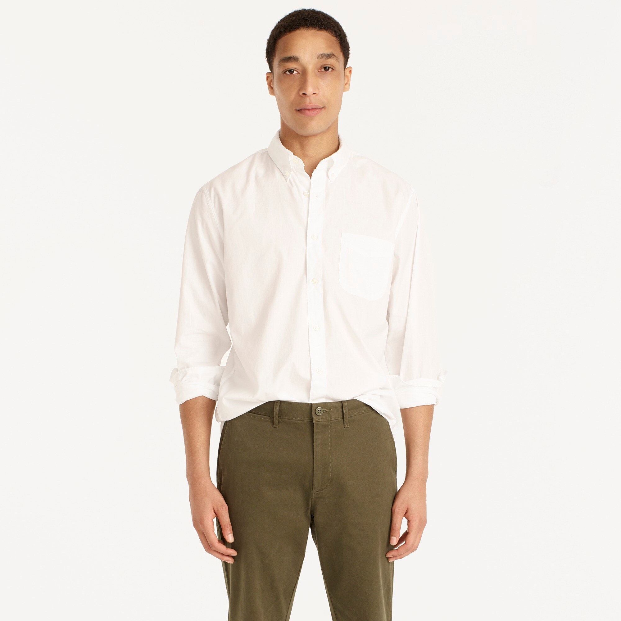  Slim Untucked Secret Wash organic cotton poplin shirt