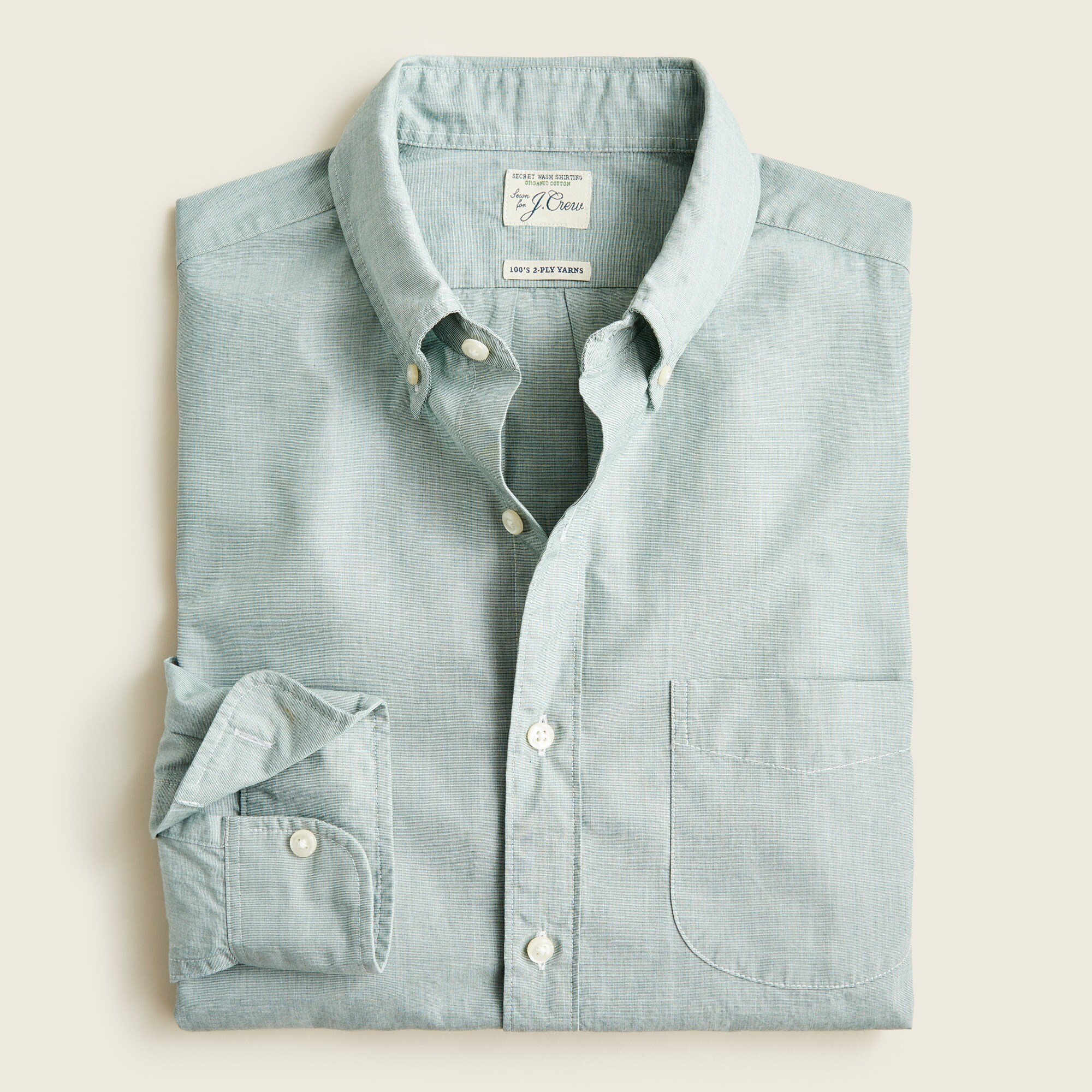  Slim Secret Wash organic cotton poplin shirt
