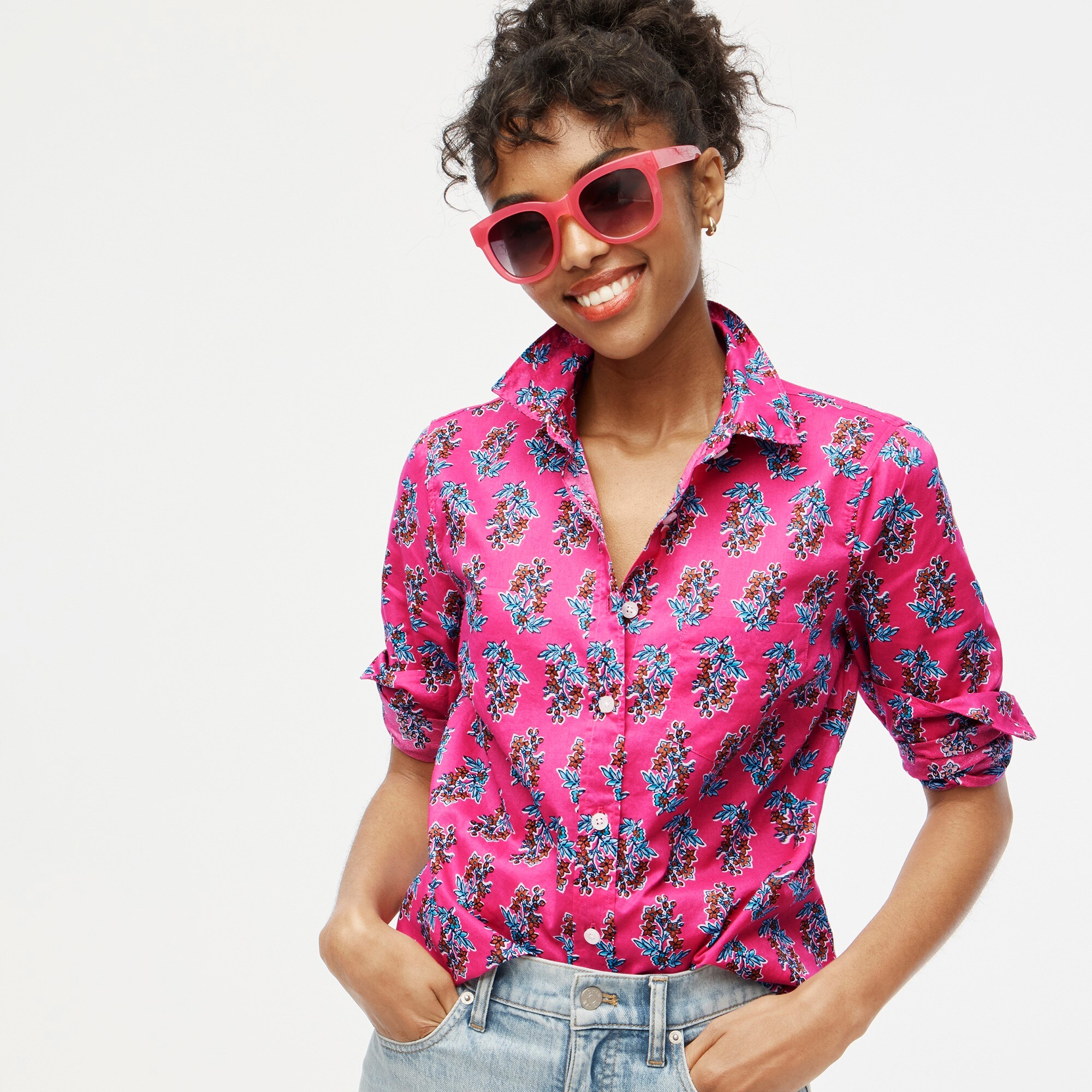 womens Petite lightweight cotton shirt in signature fit