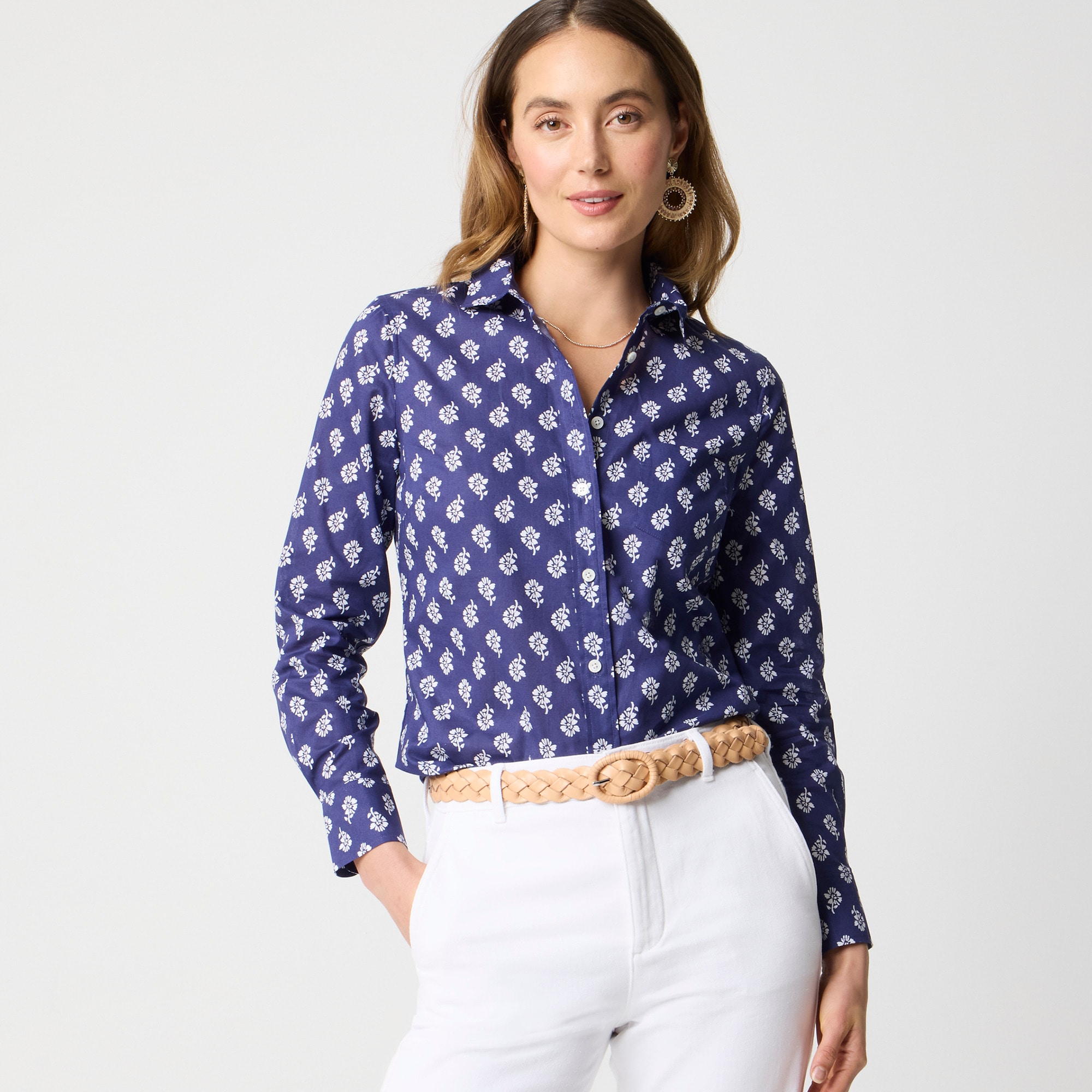 Factory: Lightweight Cotton Shirt In Signature Fit For Women