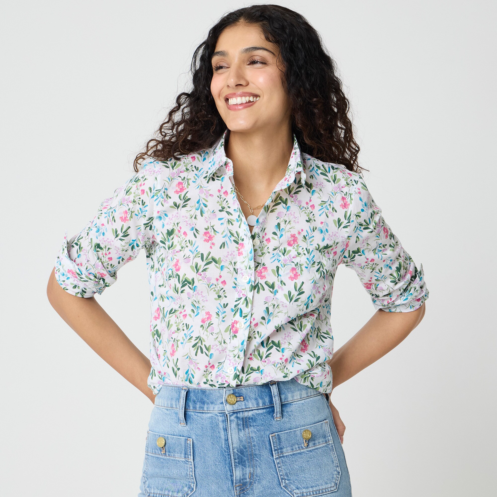 womens Lightweight cotton shirt in signature fit