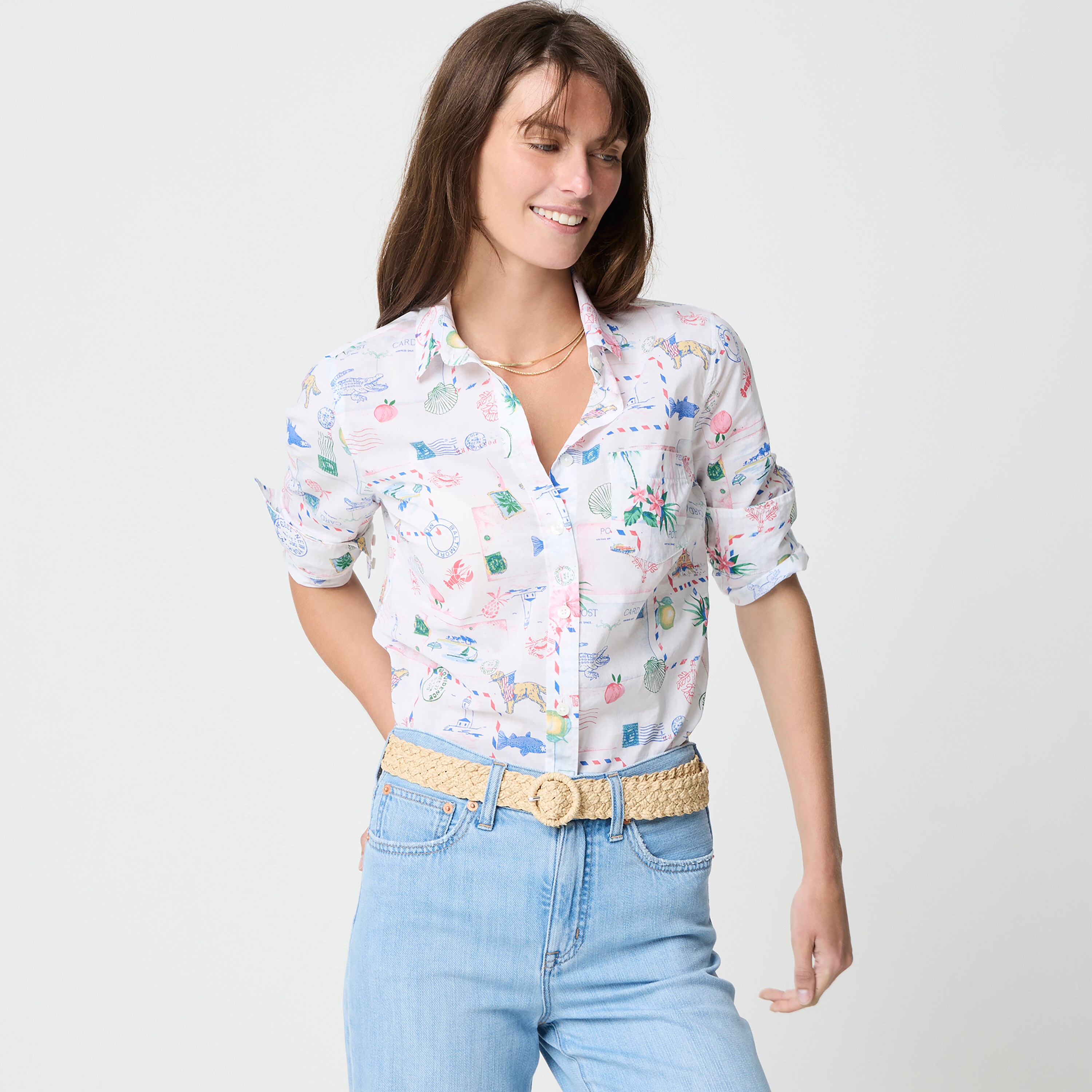 Lightweight cotton shirt in signature fit