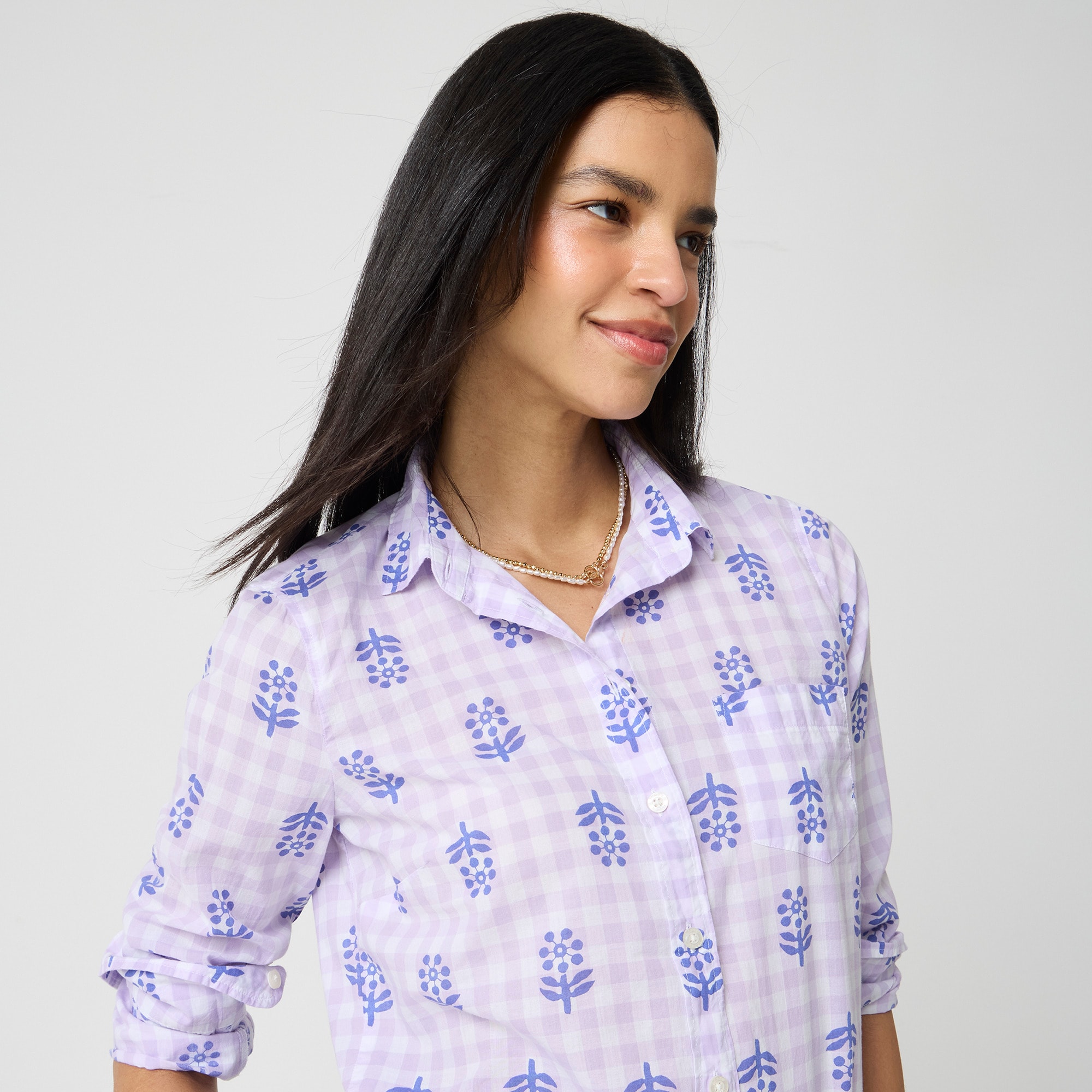 Lightweight cotton shirt signature fit