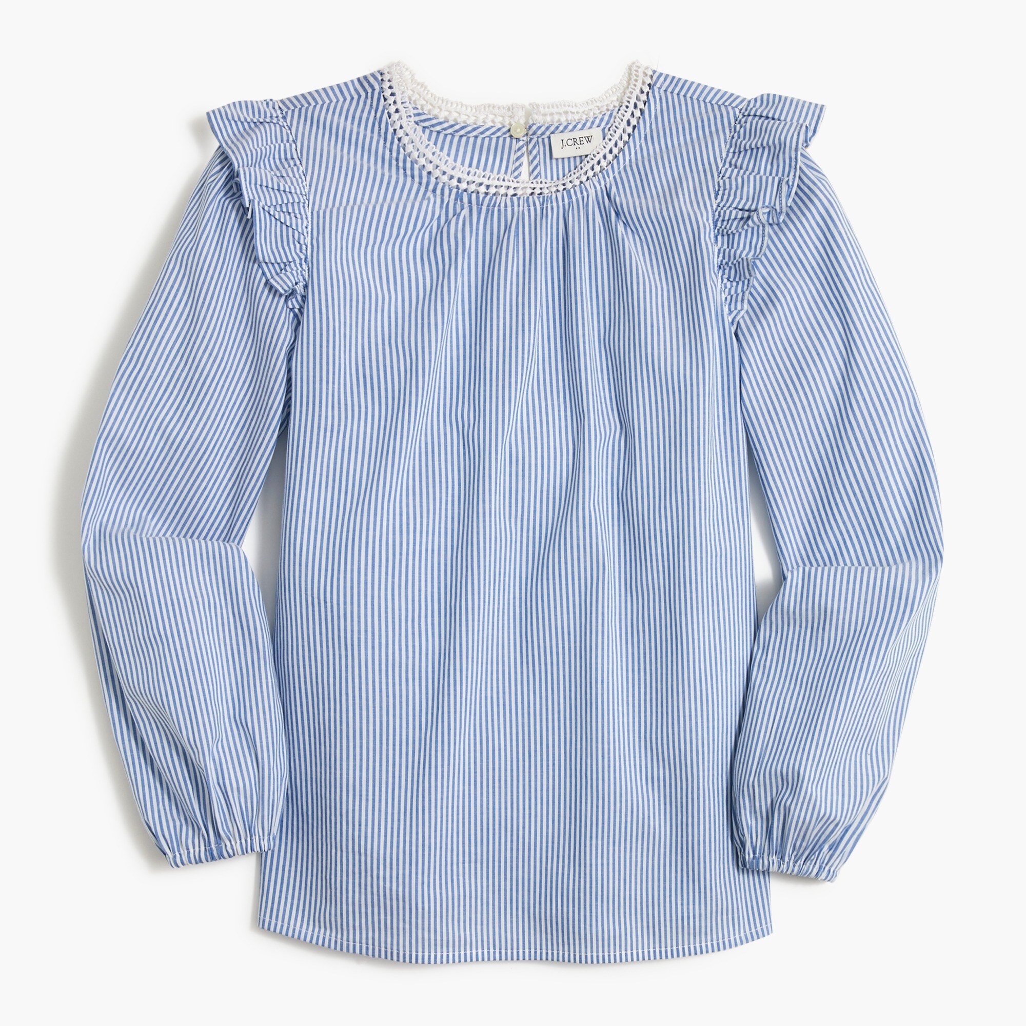long-sleeve ruffle-shoulder top for women