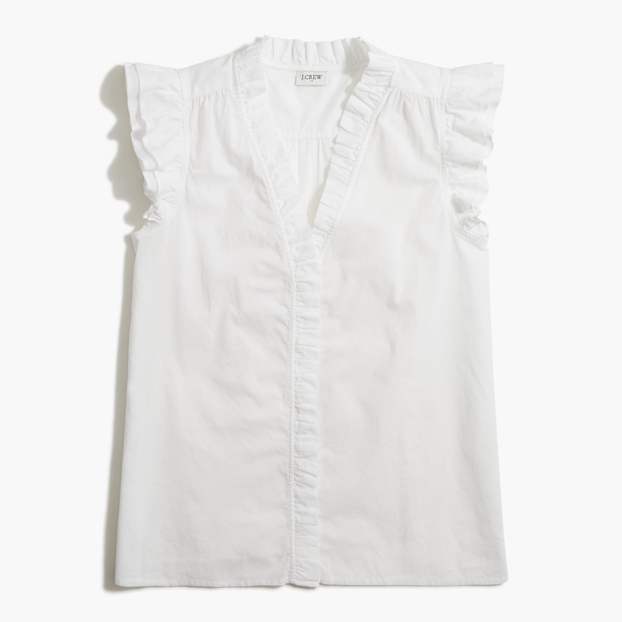 White Sleeveless Ruffle Top