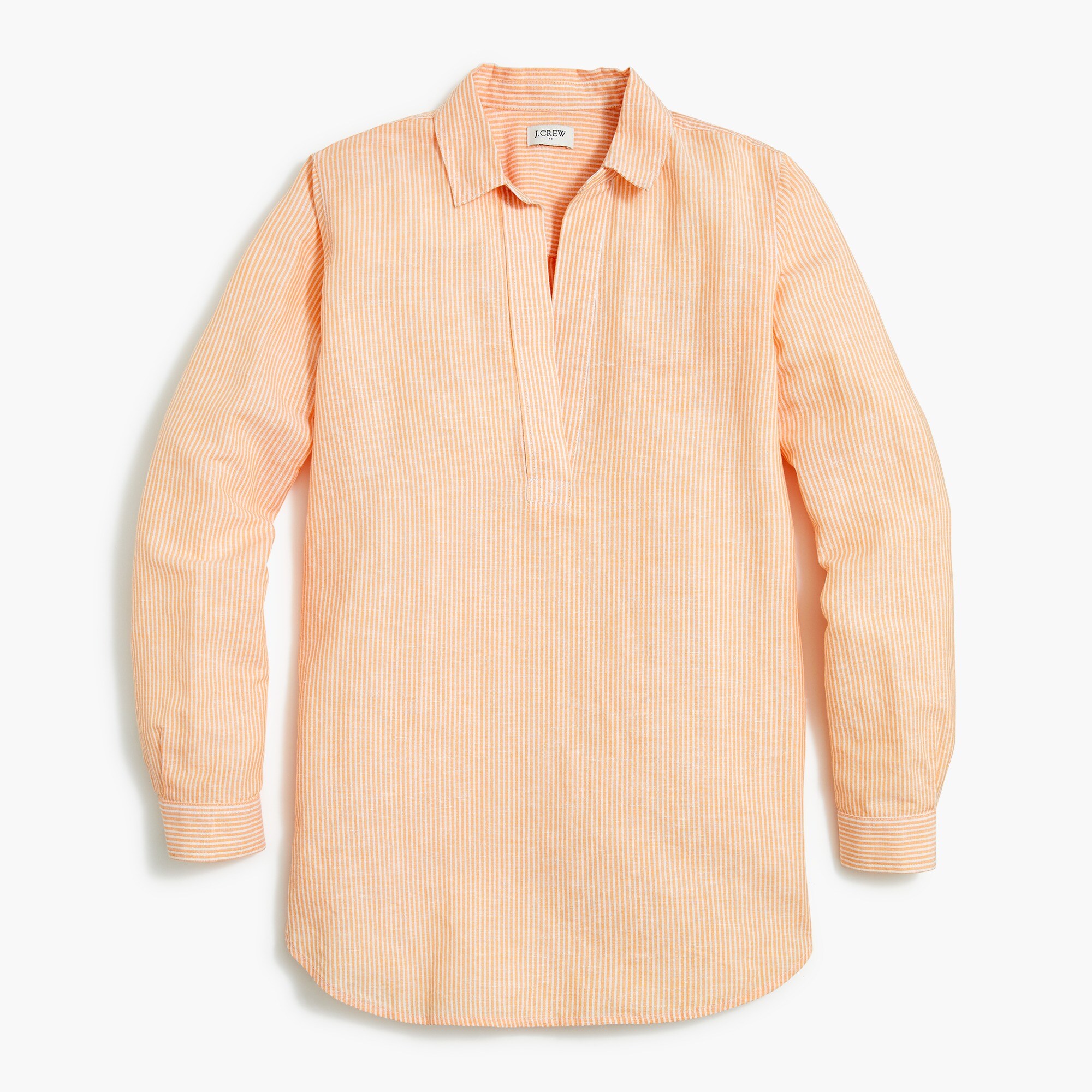 linen-cotton blend high-low tunic top for women