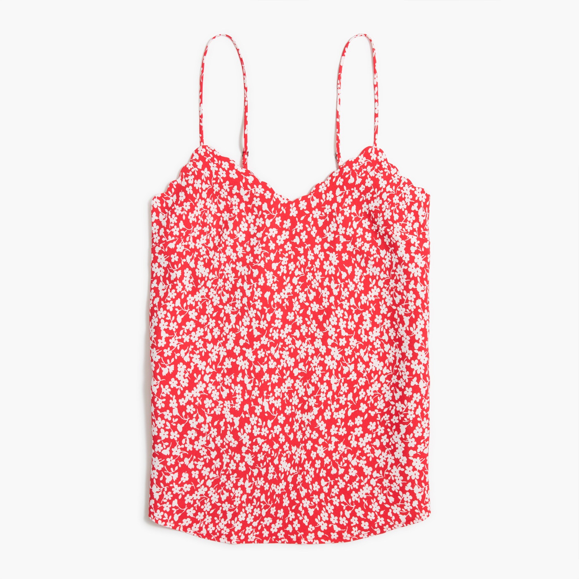 printed scalloped cami top for women