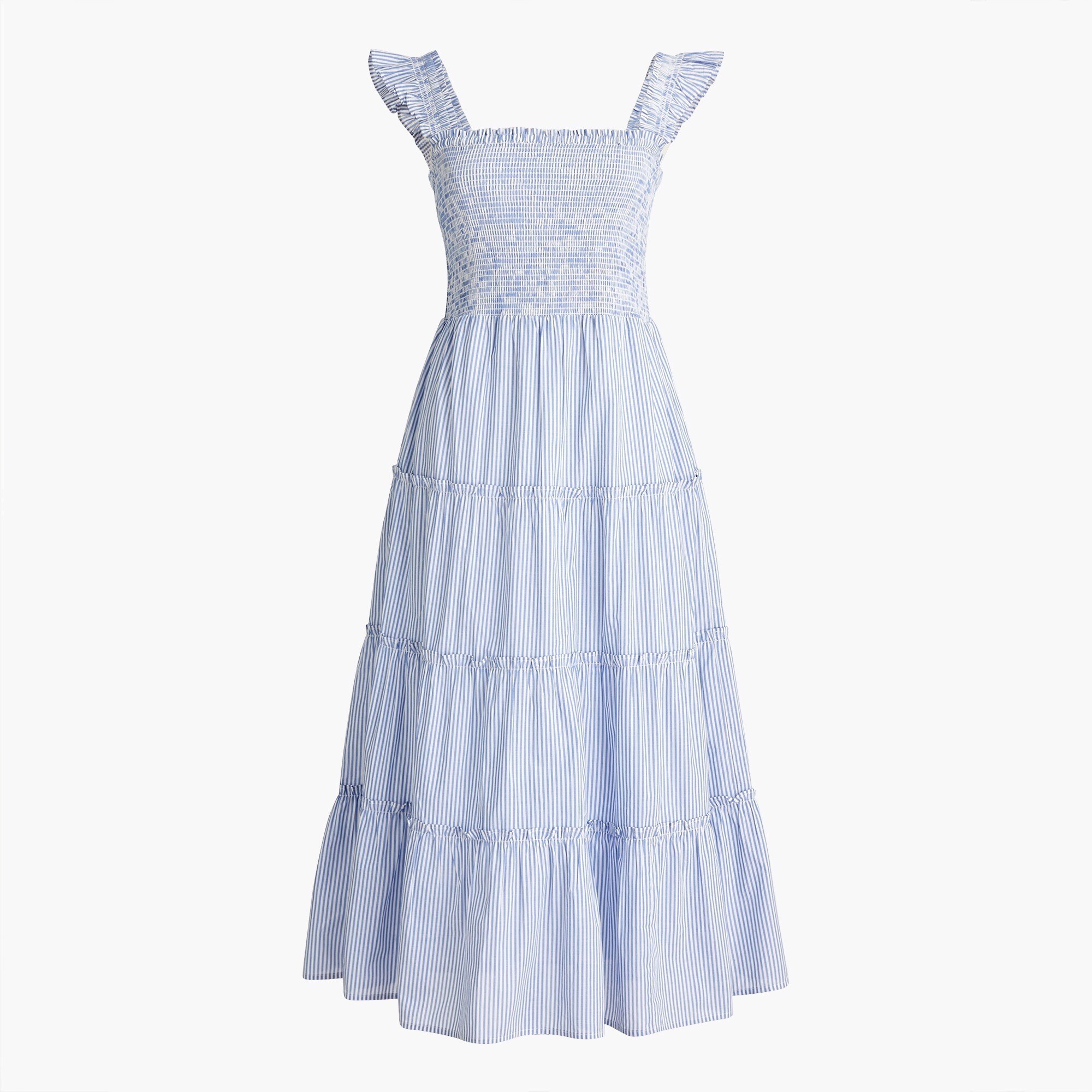 Smocked tiered midi dress