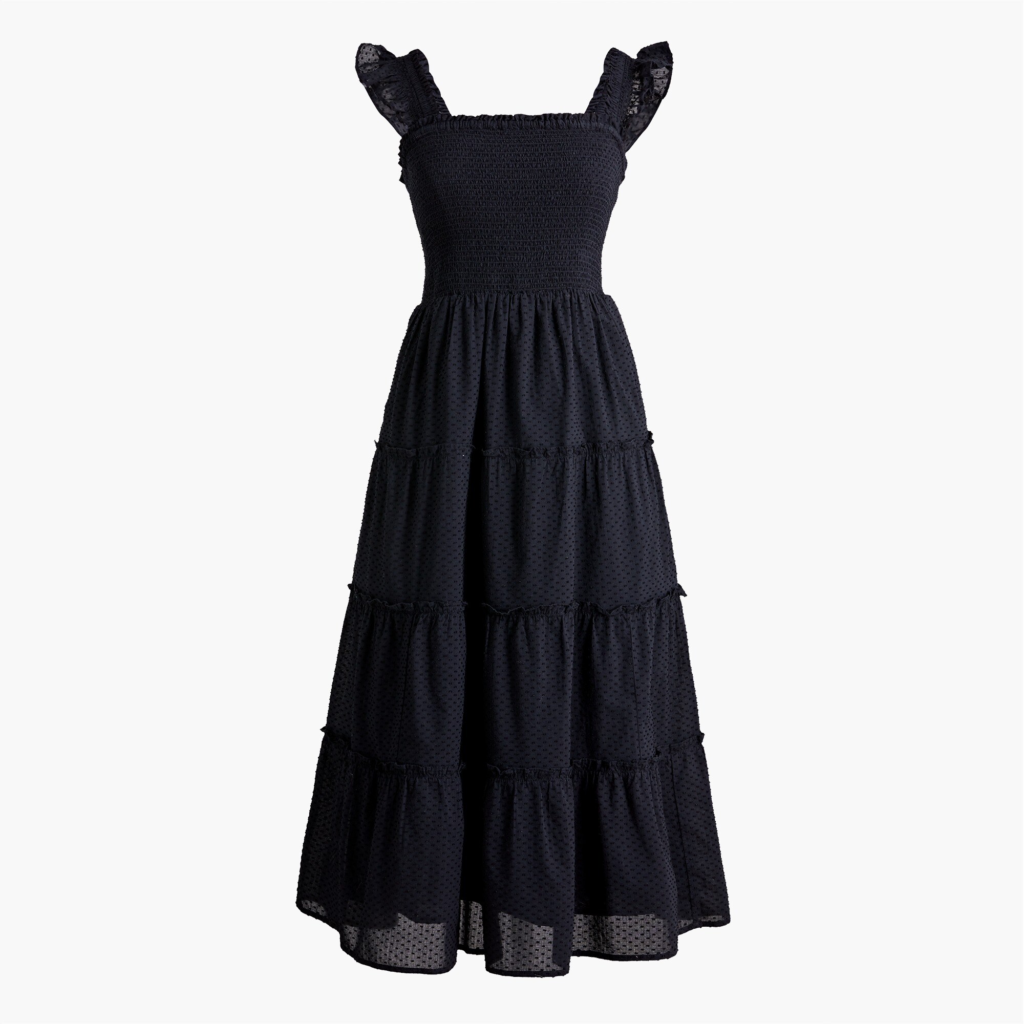 Smocked tiered midi dress