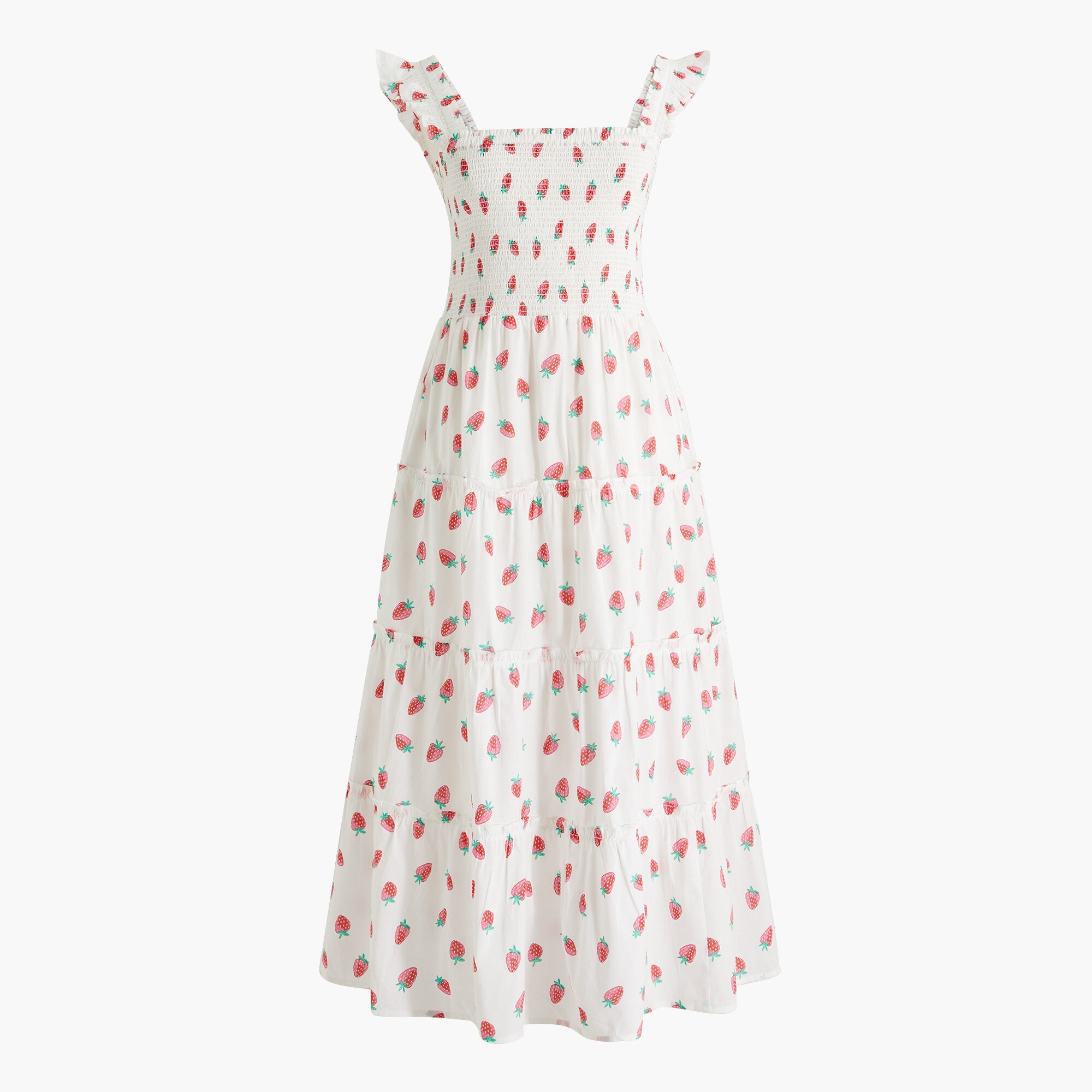 Smocked tiered midi dress
