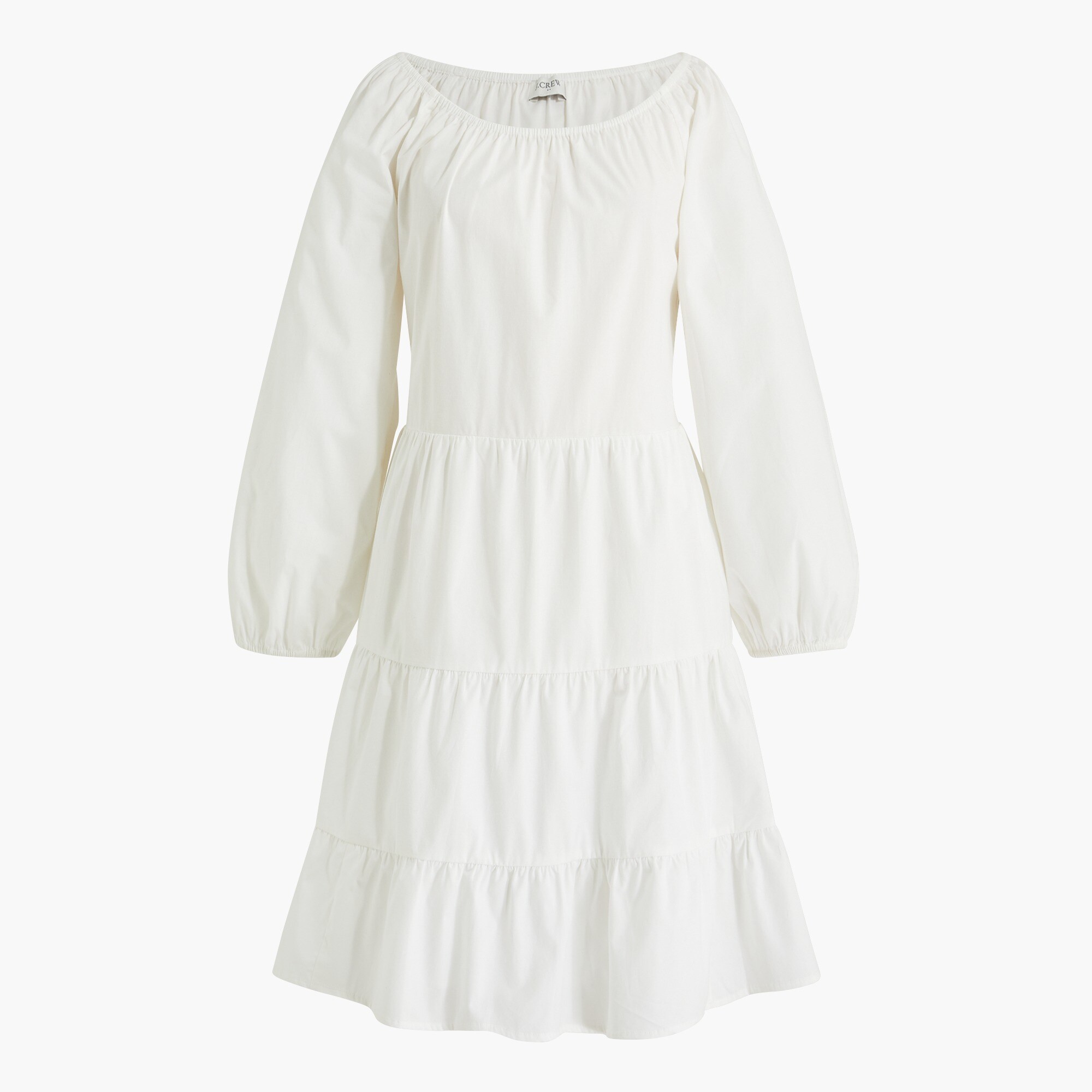 cotton-blend poplin raglan tiered mini dress for women