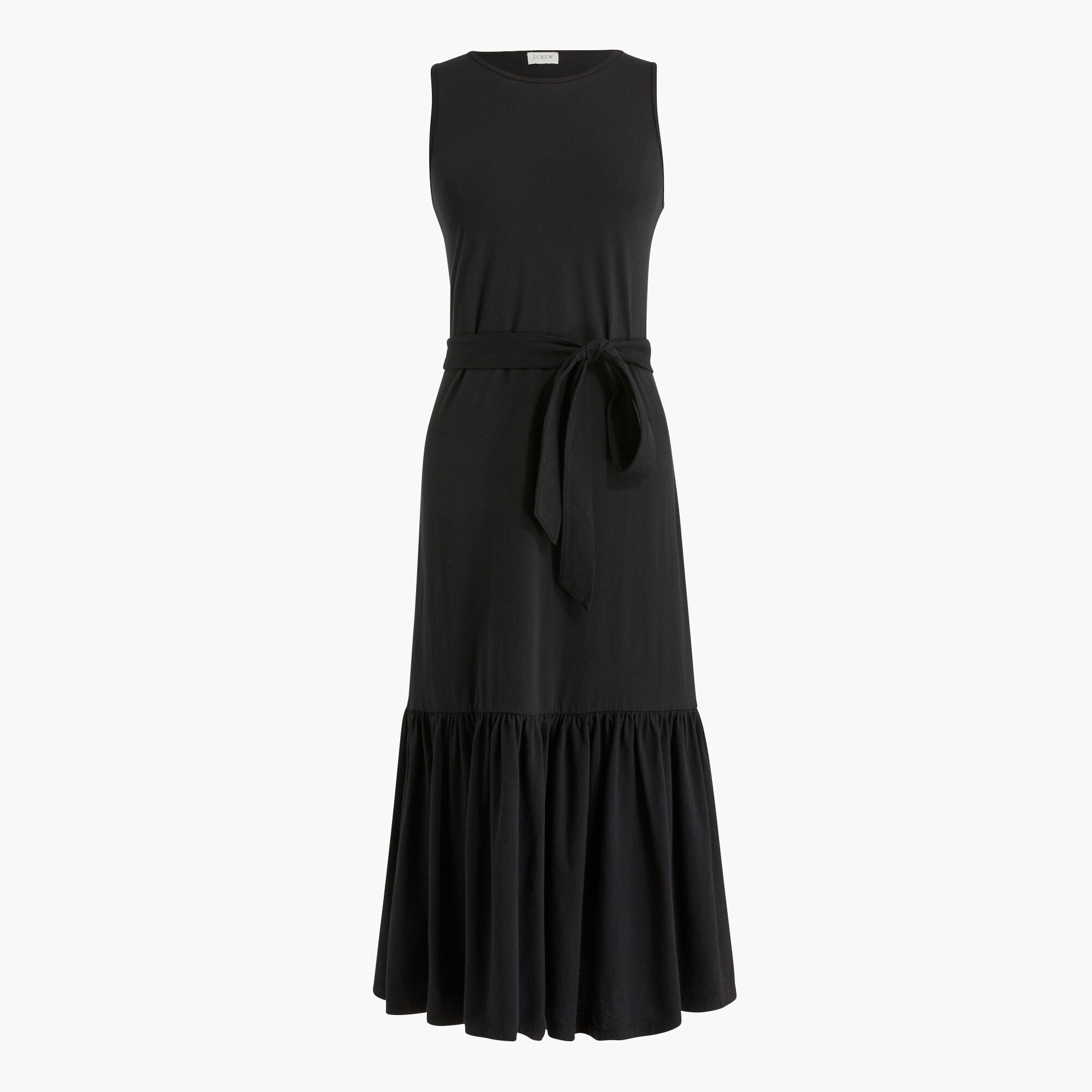 Knit tie-waist midi dress