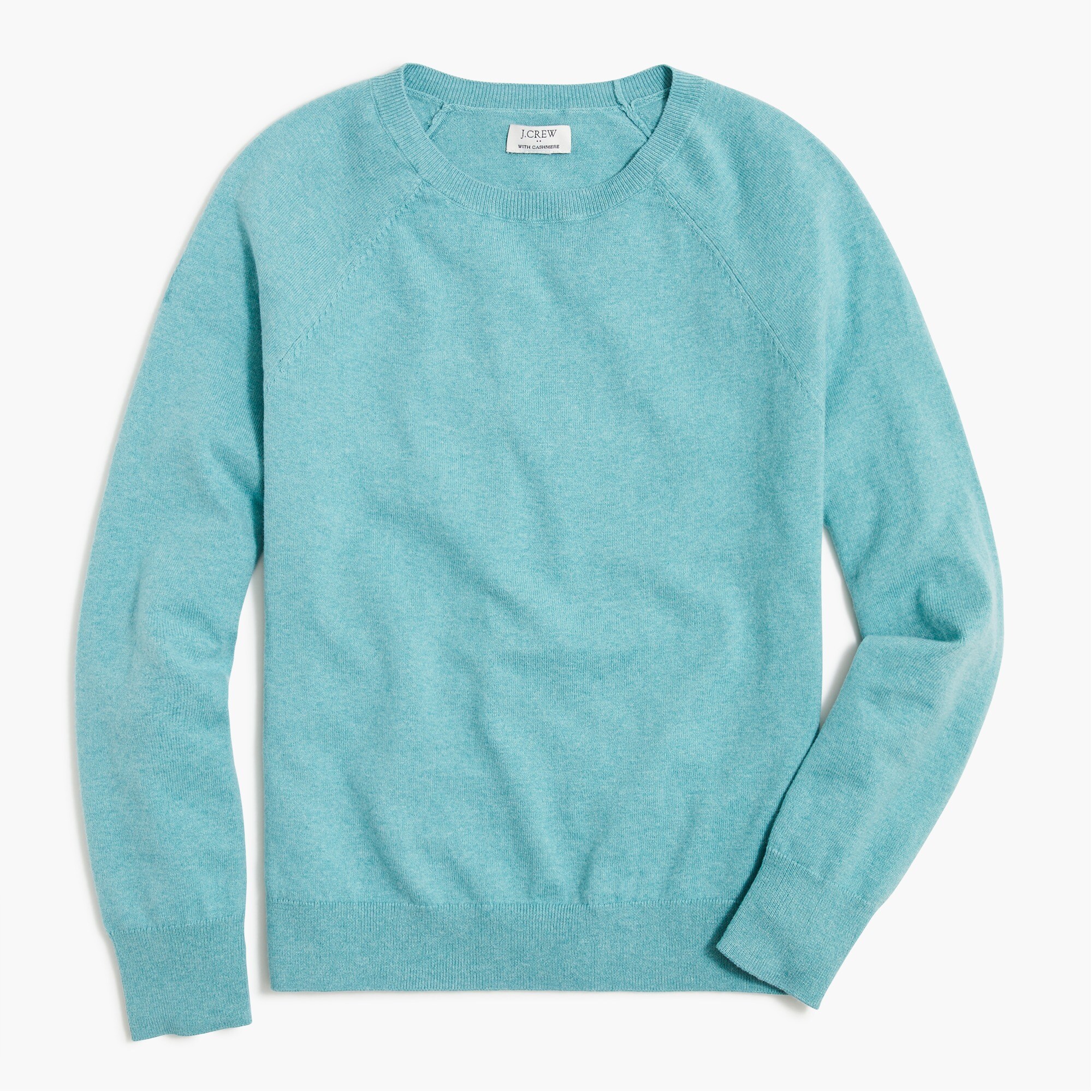 Cotton-blend raglan crewneck sweater