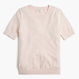 Cotton-cashmere short-sleeve sweater