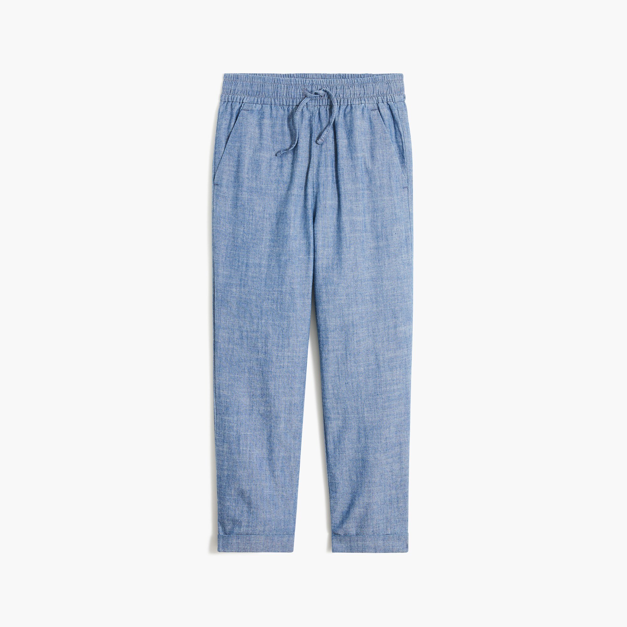 Girls' chambray drawstring pant