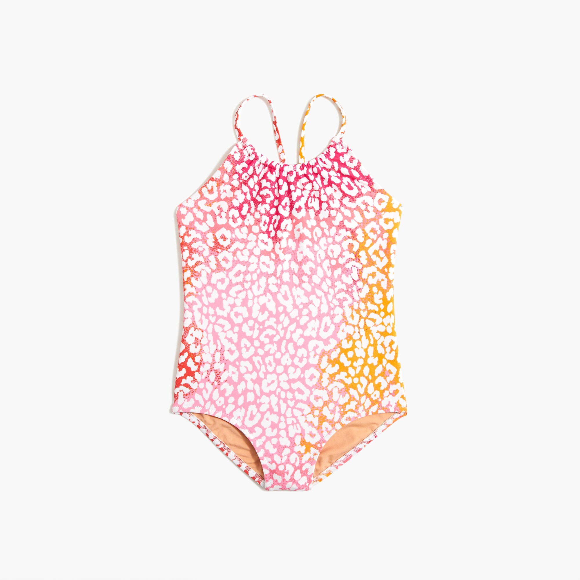 Girls' leopard one-piece swimsuit