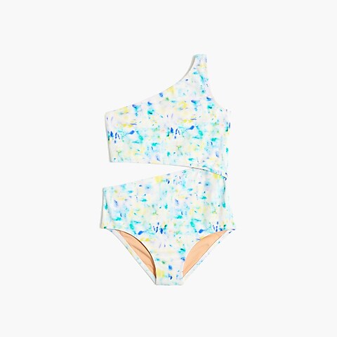 girls Girls' tie-dyed cutout one-piece swimsuit