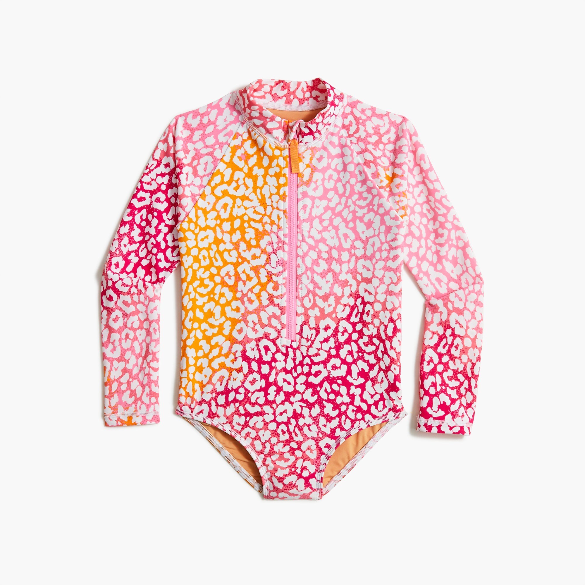 Girls' leopard rash guard