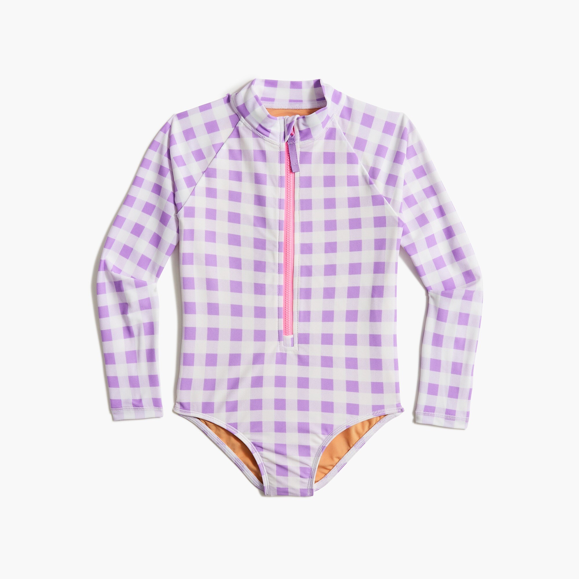 girls' gingham rash guard for girls