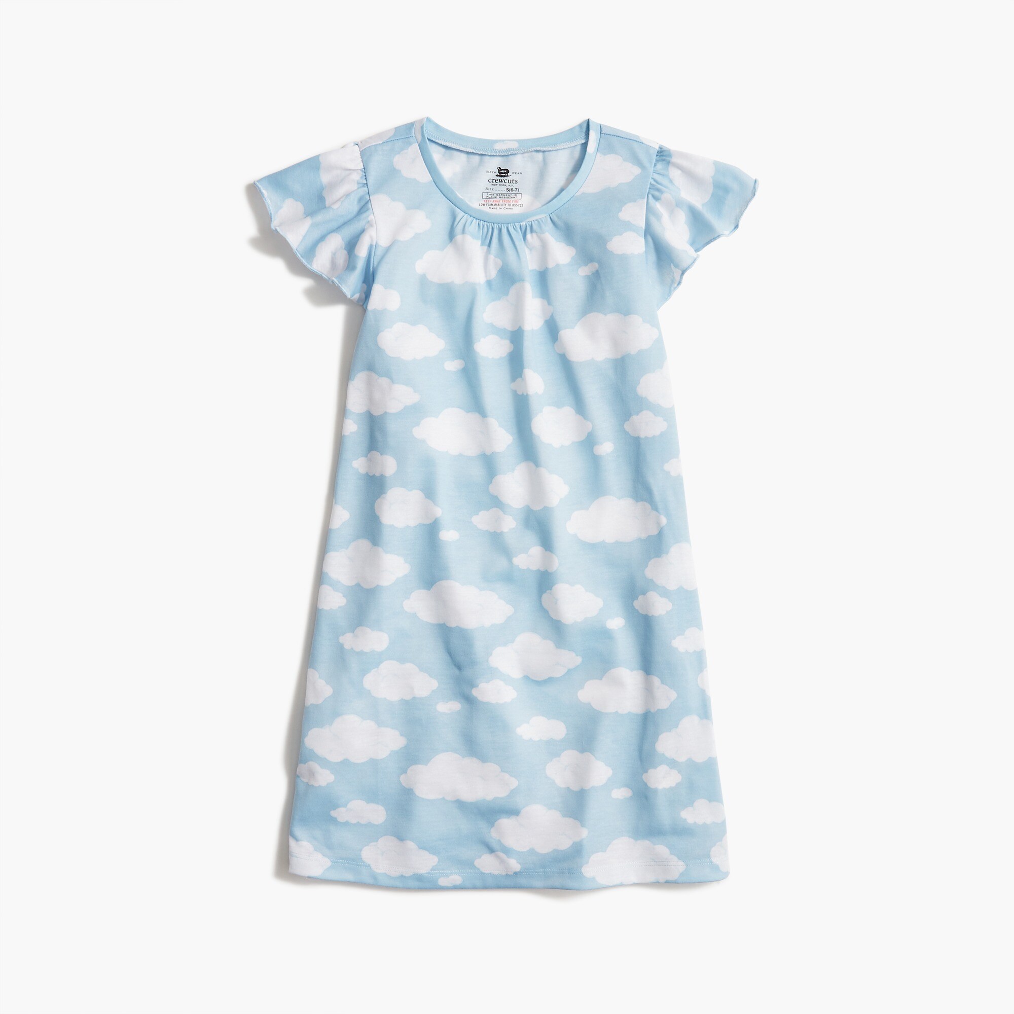 Girls' ruffle-sleeve cloud nightgown