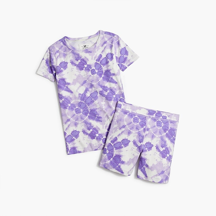 factory: girls' tie-dyed pajama set for girls, right side, view zoomed
