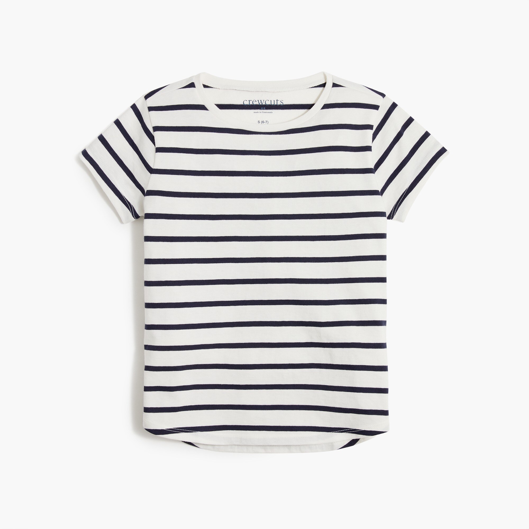 Girls' Striped Tee With Shirttail Hem For Girls | Factory