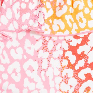 Girls' leopard one-shoulder swimsuit PINK ORANGE girls' leopard one-shoulder swimsuit for girls